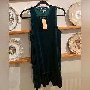 Copper Key emerald velvet dress. M